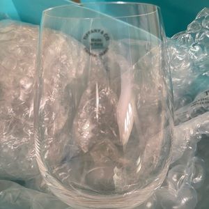 New in Box Tiffany & Co. Red Wine Stemless Crystal Glasses Set of 2 Authentic